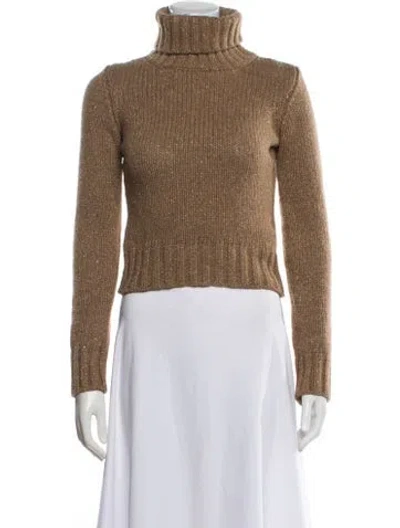 Pre-owned Dolce & Gabbana Wool Turtleneck Sweater In Brown