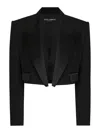 Dolce & Gabbana Wool-blend Cropped Blazer In Black