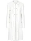 Dolce & Gabbana Wool Tweed Coat In White