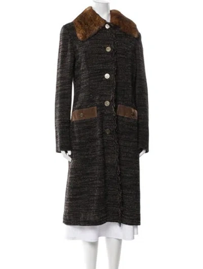 Pre-owned Dolce & Gabbana Wool Tweed Pattern Coat In Gray