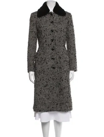 Pre-owned Dolce & Gabbana Wool Tweed Pattern Coat In Gray