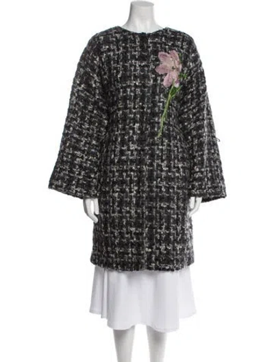 Pre-owned Dolce & Gabbana Wool Tweed Pattern Coat In Multi