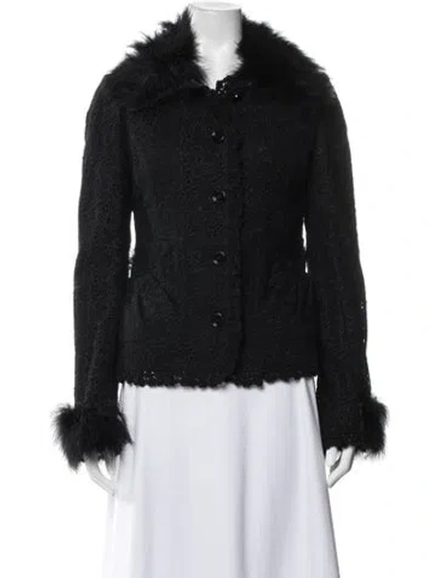 Pre-owned Dolce & Gabbana Wool Tweed Pattern Jacket In Black