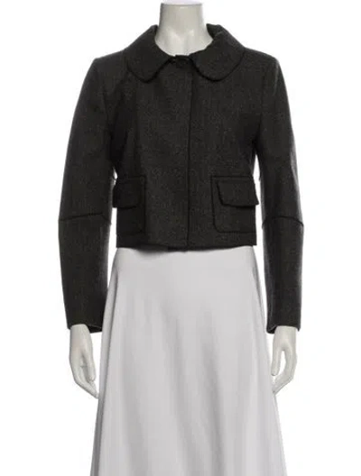 Pre-owned Dolce & Gabbana Wool Tweed Pattern Jacket In Grey