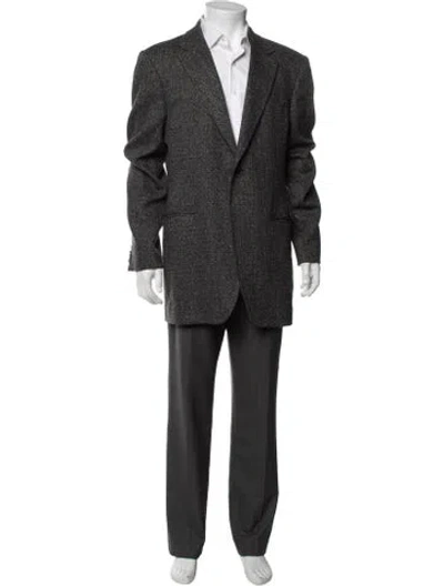 Pre-owned Dolce & Gabbana Wool Tweed Pattern Sport Coat In Grey
