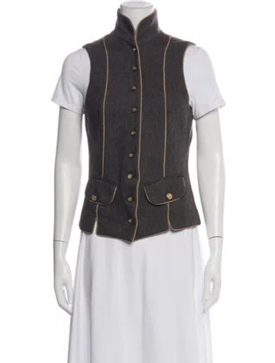Pre-owned Dolce & Gabbana Wool Tweed Pattern Vest In Multicolor