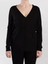 Dolce & Gabbana Wool V Neck Long Sleeve Pullover Top In Black