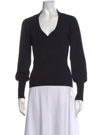 Pre-owned Dolce & Gabbana Wool V-neck Sweater In Black