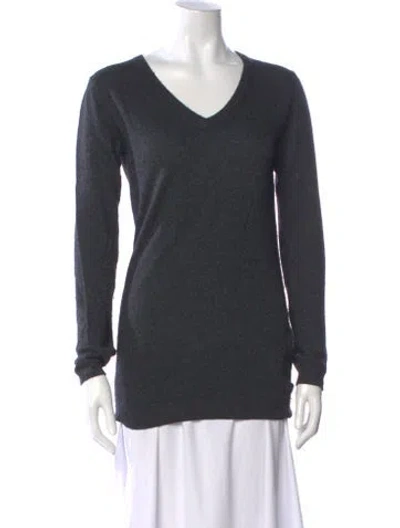 Pre-owned Dolce & Gabbana Wool V-neck Sweater In Gray