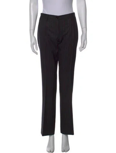 Pre-owned Dolce & Gabbana Wool Wide Leg Pants In Black