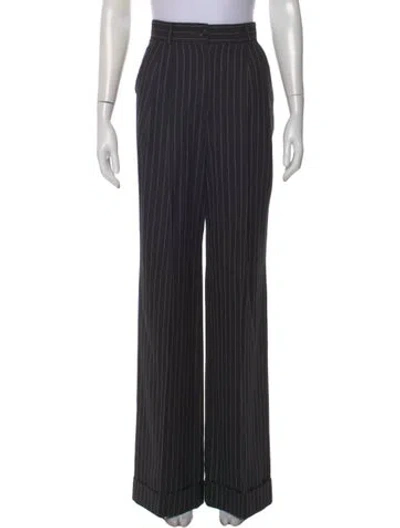 Pre-owned Dolce & Gabbana Wool Wide Leg Pants In Black