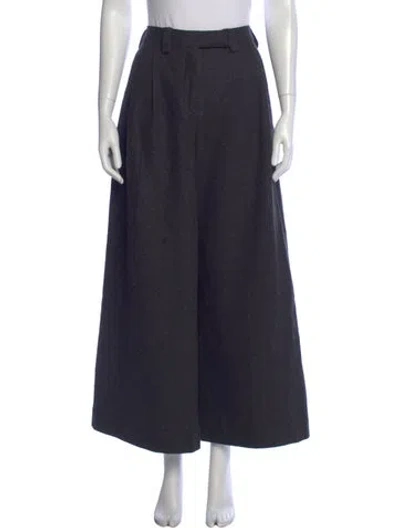 Pre-owned Dolce & Gabbana Wool Wide Leg Pants In Blue