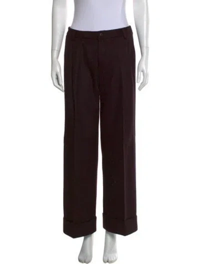 Pre-owned Dolce & Gabbana Wool Wide Leg Pants In Brown