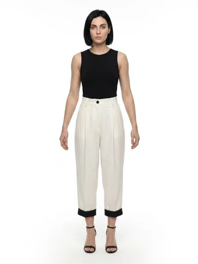 Dolce & Gabbana Wool-blend Cropped Trousers In White