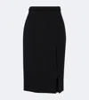 Dolce & Gabbana Front-slit Wool Midi Skirt In Nero
