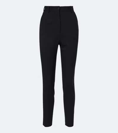 Dolce & Gabbana Wool-blend Slim Pants In Black