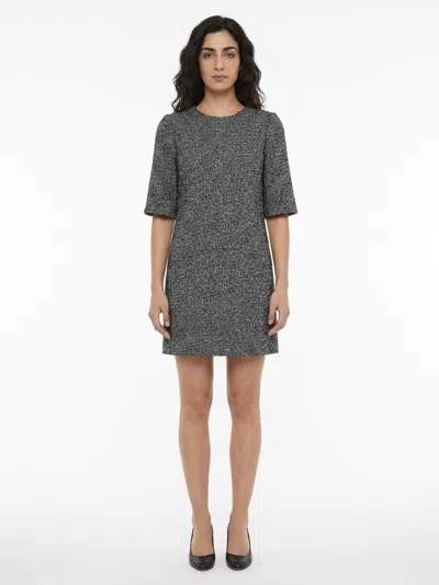 Dolce & Gabbana Wool-blend Textured Dress In Gray
