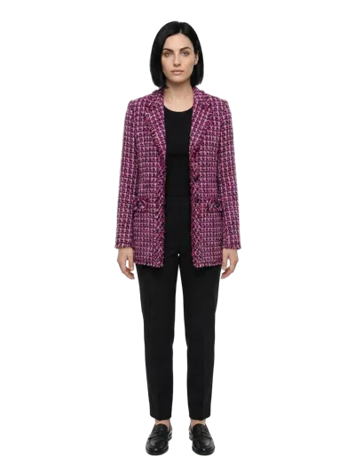 Dolce & Gabbana Wool-blend Tweed Blazer In Purple