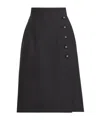 Dolce & Gabbana Woolen A-line Midi Skirt With Dg Buttons In Black