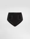 Dolce & Gabbana Woolen High-waisted Panties In Black