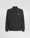 Dolce & Gabbana Logo Plaque Lightweight Nylon Zip Jacket In Grey
