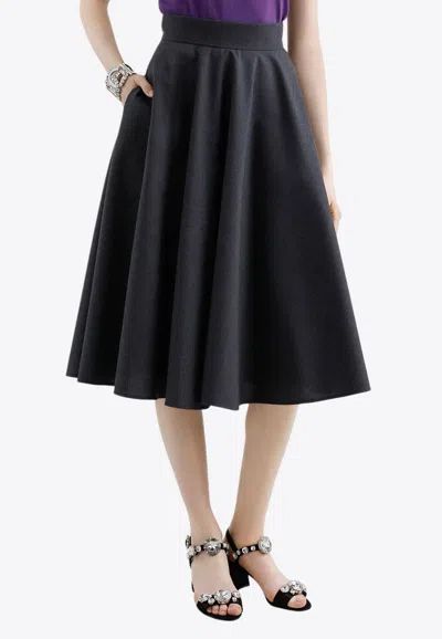 DOLCE & GABBANA WOOLEN MIDI SKIRT