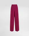 Dolce & Gabbana Wide-leg Tailored Wool Pants In Pink
