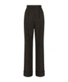 Dolce & Gabbana Woolen Palazzo Pants With Turn-ups In Black