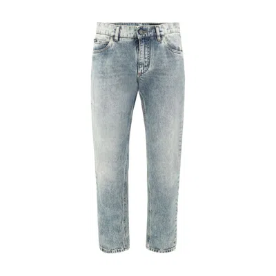 Dolce & Gabbana Casual-chic Distressed Denim Trousers Appeal In Blue