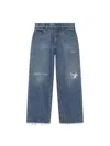 Dolce & Gabbana Logo-plaque Wide-leg Jeans In Denim