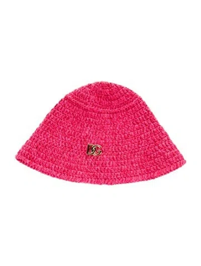 Pre-owned Dolce & Gabbana Woven Bucket Hat In Pink