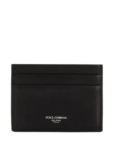 Dolce & Gabbana Woven Cardholder In Black