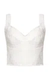 Dolce & Gabbana Woven Cotton Bustier Tank Top