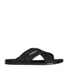 Dolce & Gabbana Black Logo Sandals In Animal Print