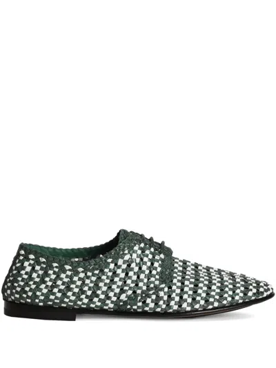 Dolce & Gabbana Woven Derby Shoes In Multicolor