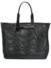 Dolce & Gabbana Leather Intreccio Shopper Bag In Black