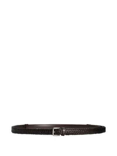 Dolce & Gabbana Woven Design Brown Belt With Pin-buckle Fastening