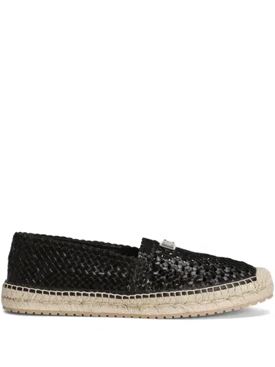 Dolce & Gabbana Woven Espadrilles In Black