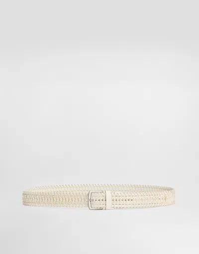 DOLCE & GABBANA WOVEN LEATHER BELT