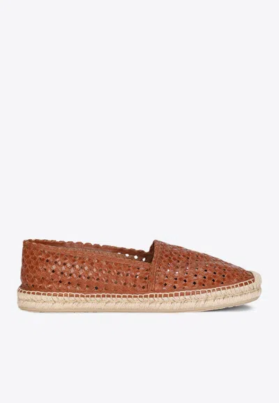 DOLCE & GABBANA WOVEN LEATHER ESPADRILLES