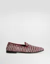 Dolce & Gabbana Woven Leather Slippers In White