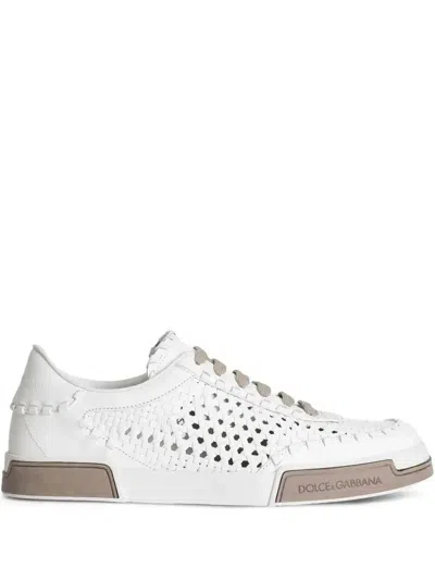 DOLCE & GABBANA WOVEN LEATHER SNEAKERS