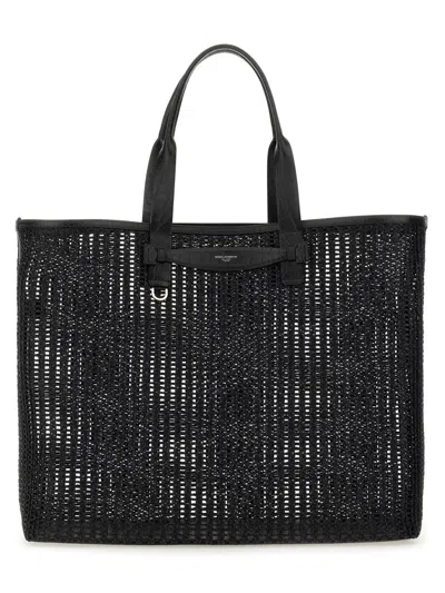Dolce & Gabbana Woven Mesh Shopping Bag In Black