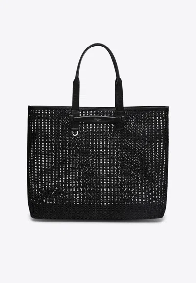 Dolce & Gabbana Woven Mesh Tote Bag In Black