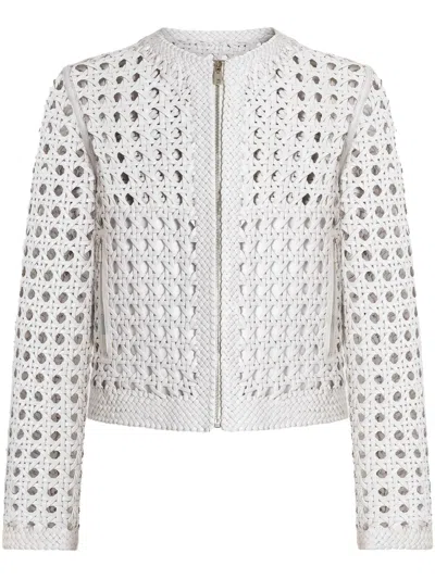 Dolce & Gabbana Woven Nappa-leather Jacket In White