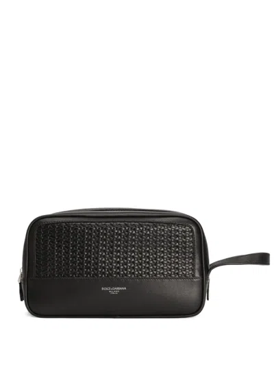 Dolce & Gabbana Woven-panelled Wash Bag In Multi