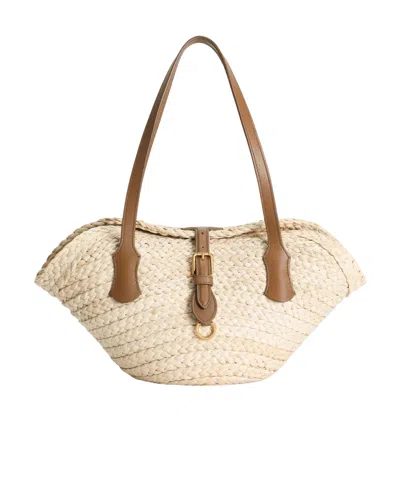 Dolce & Gabbana Woven-raffia Basket Bag In Brown