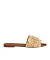 Dolce & Gabbana Raffia Braid Slipper With Fringes