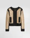 Dolce & Gabbana Jacke Aus Gewebtem Raffiabast In Multicolor
