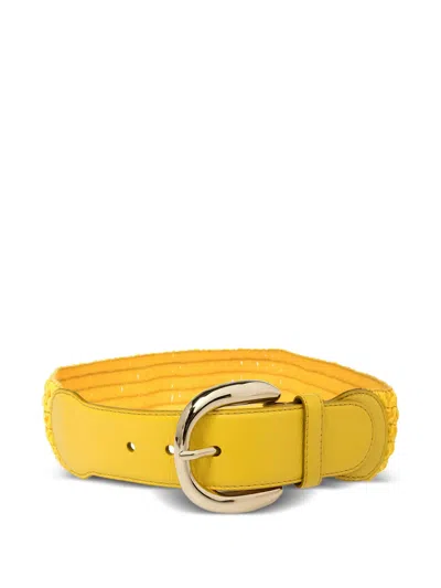 Pre-owned Dolce & Gabbana Woven Straw Belt